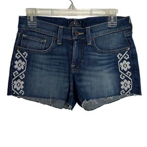Lucky Brand cutoff embroidered jean shorts 00/24